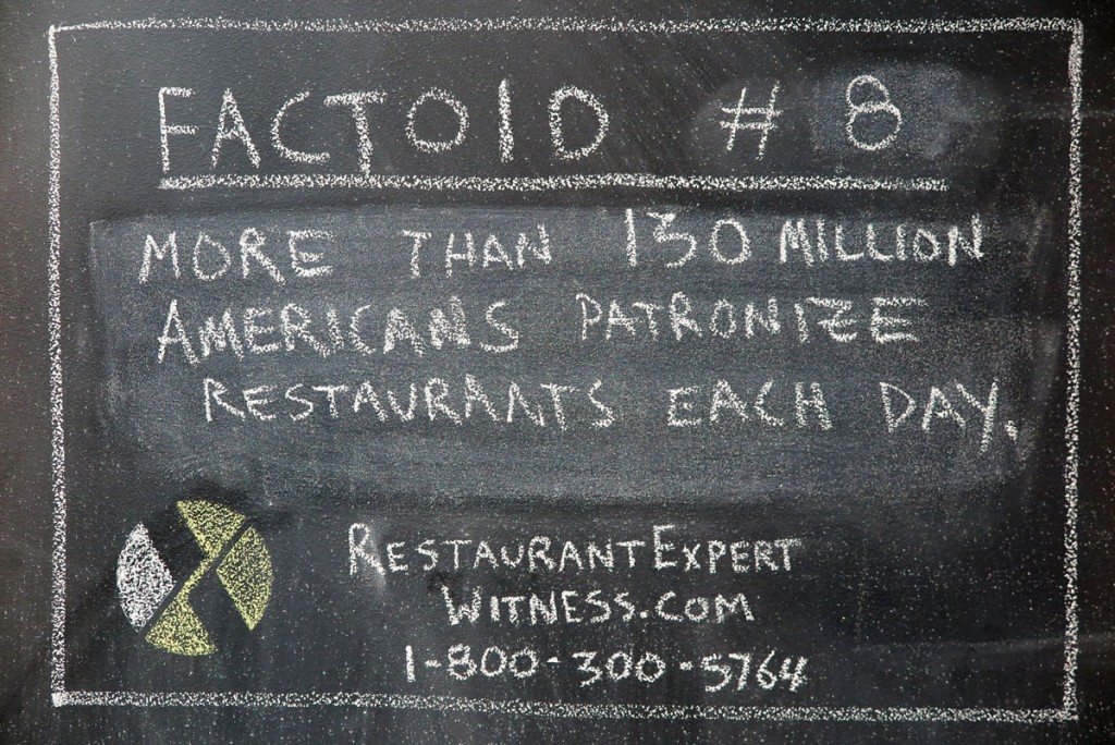 Restaurant Expert Witness Factoid #8
