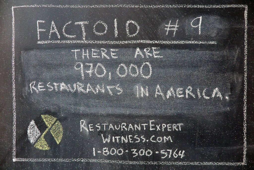 Factoid #9...Restaurant Expert Witness